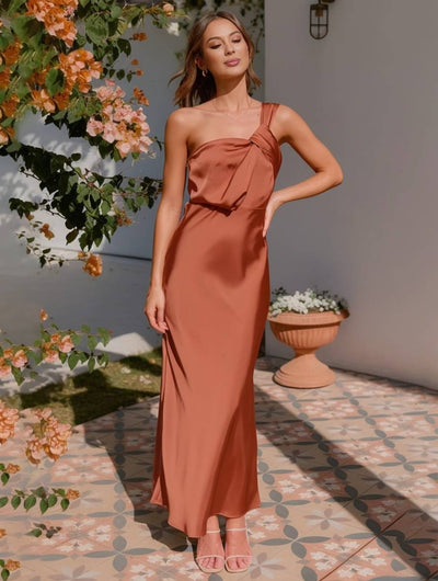 ELEVA – Satin Maxi Dress