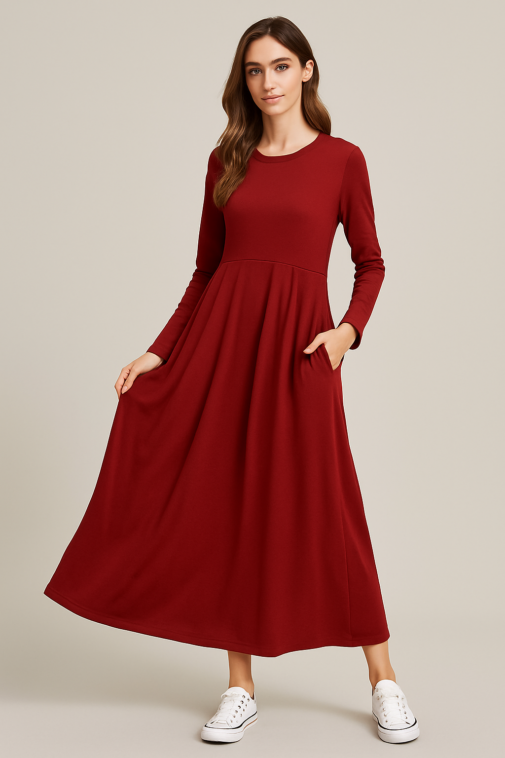 Élégance Urbaine™ – Robe Maxi à Poches Chic et Confortable