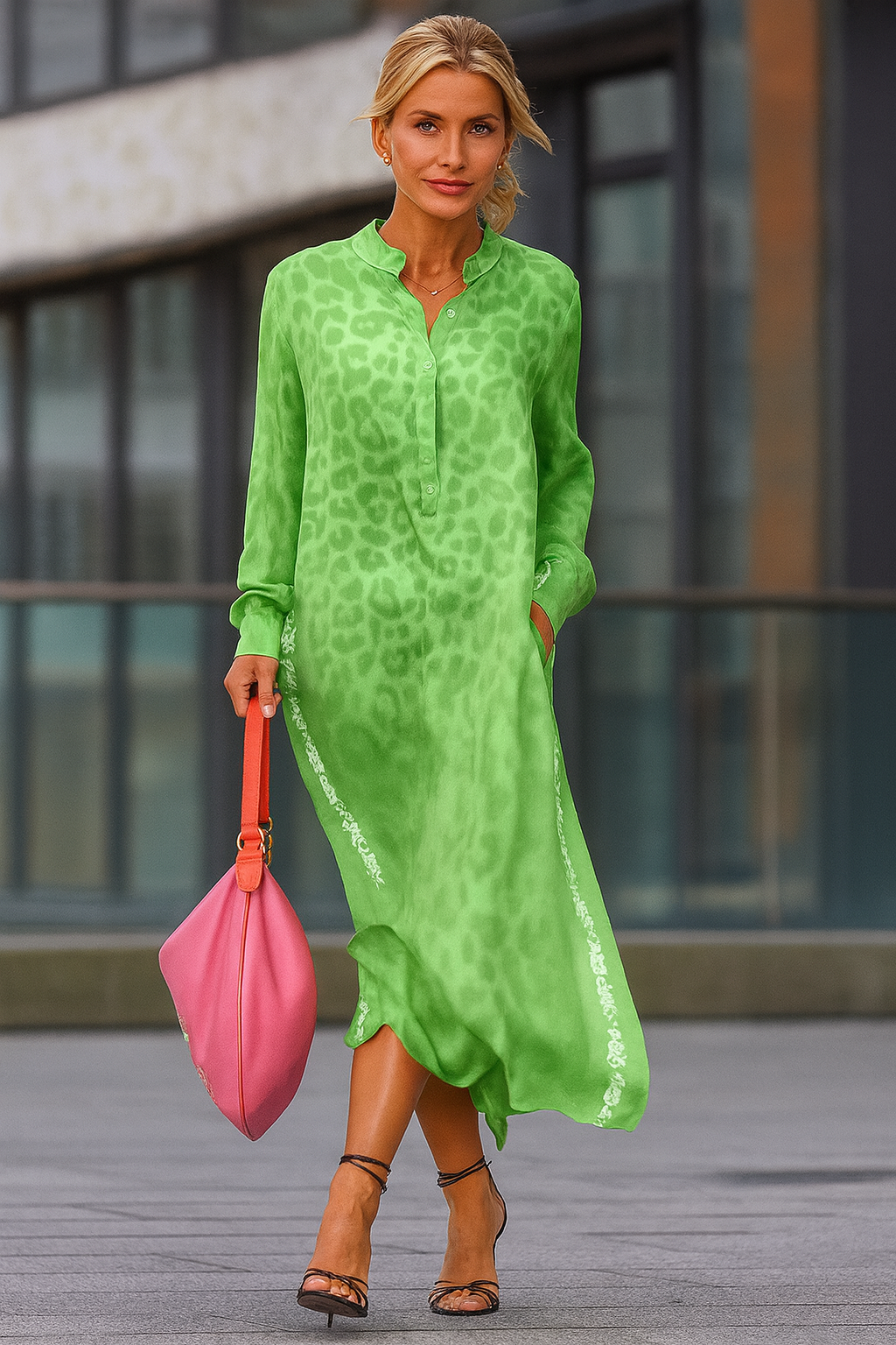 Savannah Chic | Robe Léopard Fluide et Élégante
