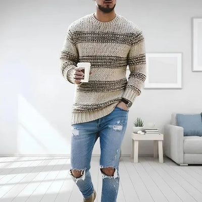 Darien – Pull Rayé en Maille Épaisse