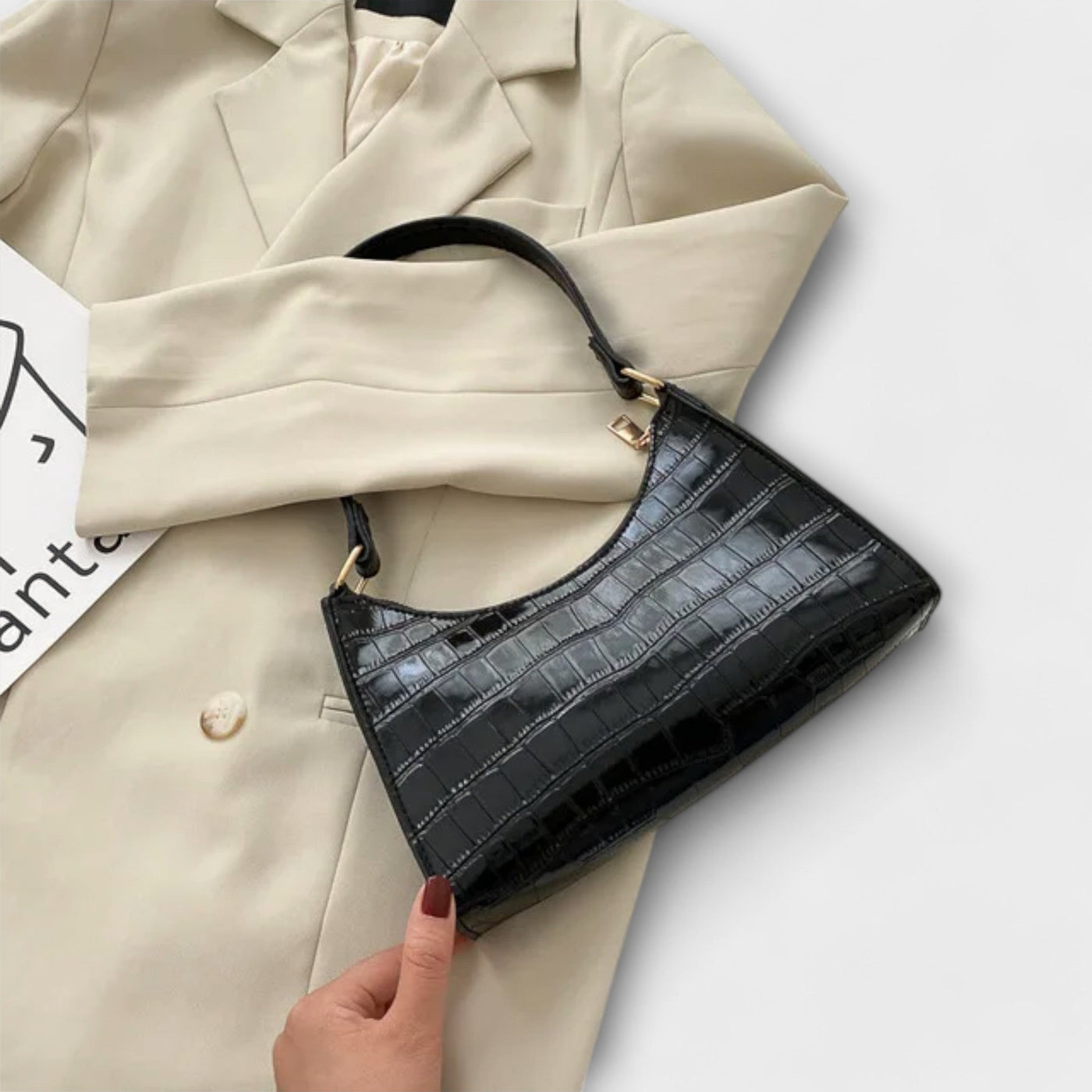 Melina | Sac en cuir brillant
