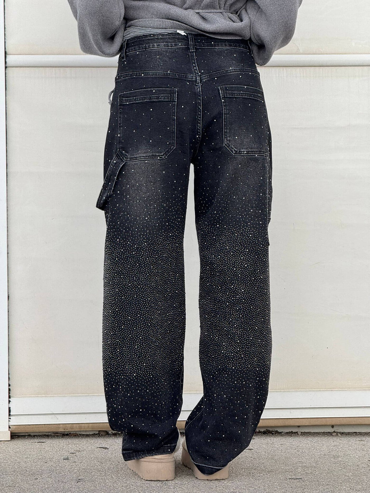 Pantalon Violette™ à taille haute, jambes larges et poches à boutons