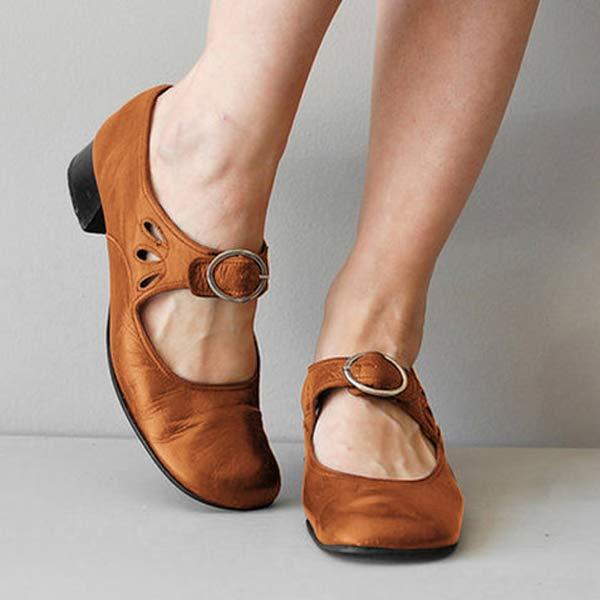 Denisa – Sandales orthopédiques en cuir à talon bloc