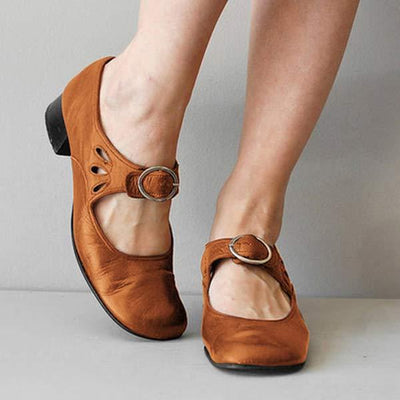 Denisa – Sandales orthopédiques en cuir à talon bloc