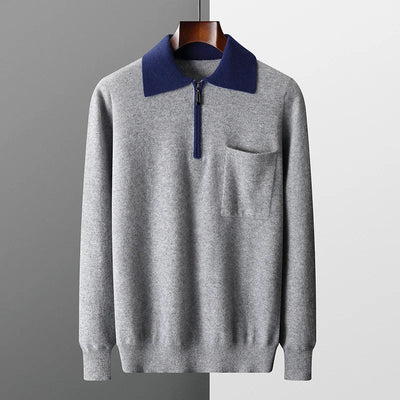 Laurent™ | POLO 100% CACHEMIRE ZIPPÉ