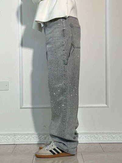 Pantalon Violette™ à taille haute, jambes larges et poches à boutons