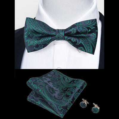 Ensemble Nœud Papillon Homme – Pochette & Boutons de Manchette Élegants