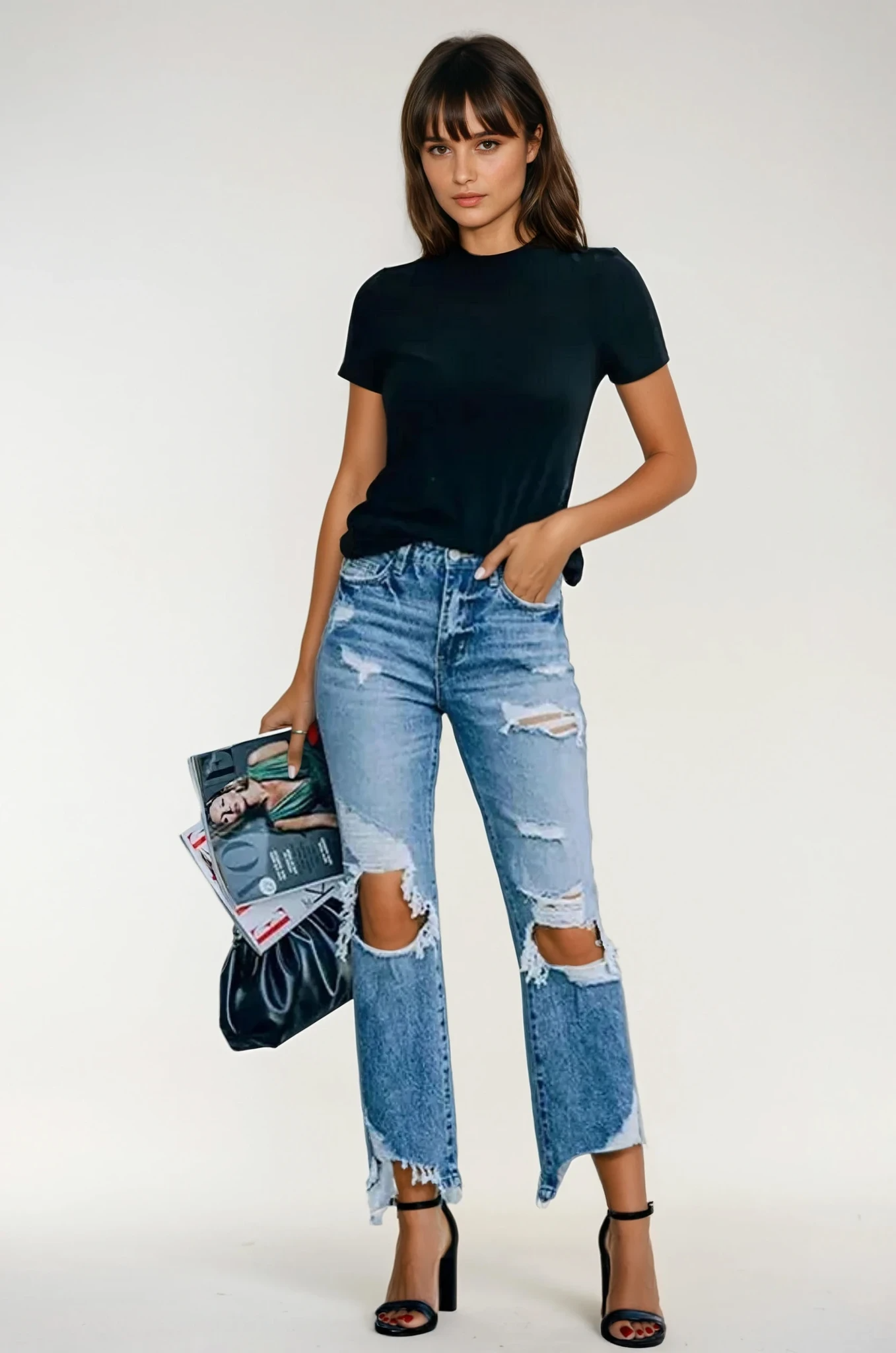 Giada – Jean usé à bords francs