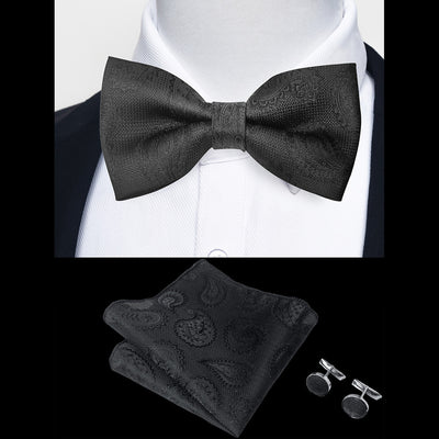 Ensemble Nœud Papillon Homme – Pochette & Boutons de Manchette Élegants