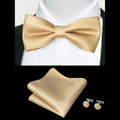 Ensemble Nœud Papillon Homme – Pochette & Boutons de Manchette Élegants