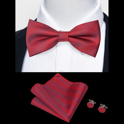 Ensemble Nœud Papillon Homme – Pochette & Boutons de Manchette Élegants