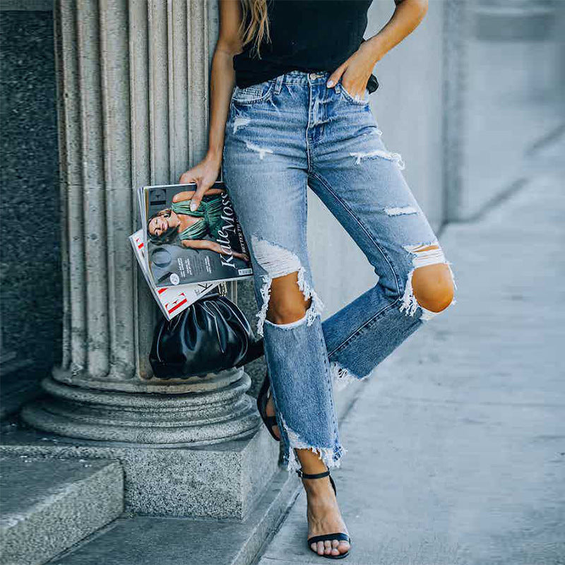 Giada – Jean usé à bords francs