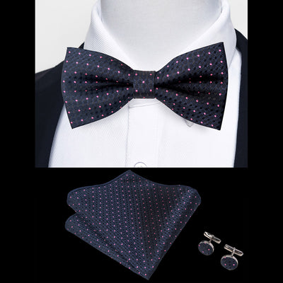 Ensemble Nœud Papillon Homme – Pochette & Boutons de Manchette Élegants
