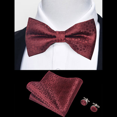 Ensemble Nœud Papillon Homme – Pochette & Boutons de Manchette Élegants