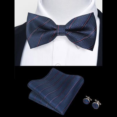 Ensemble Nœud Papillon Homme – Pochette & Boutons de Manchette Élegants