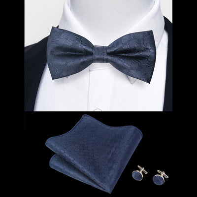 Ensemble Nœud Papillon Homme – Pochette & Boutons de Manchette Élegants