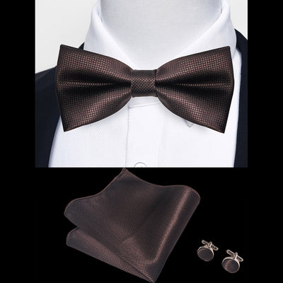 Ensemble Nœud Papillon Homme – Pochette & Boutons de Manchette Élegants