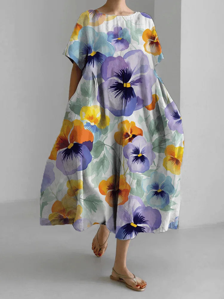 Jasmina – Robe légère d’été au motif floral délicat.