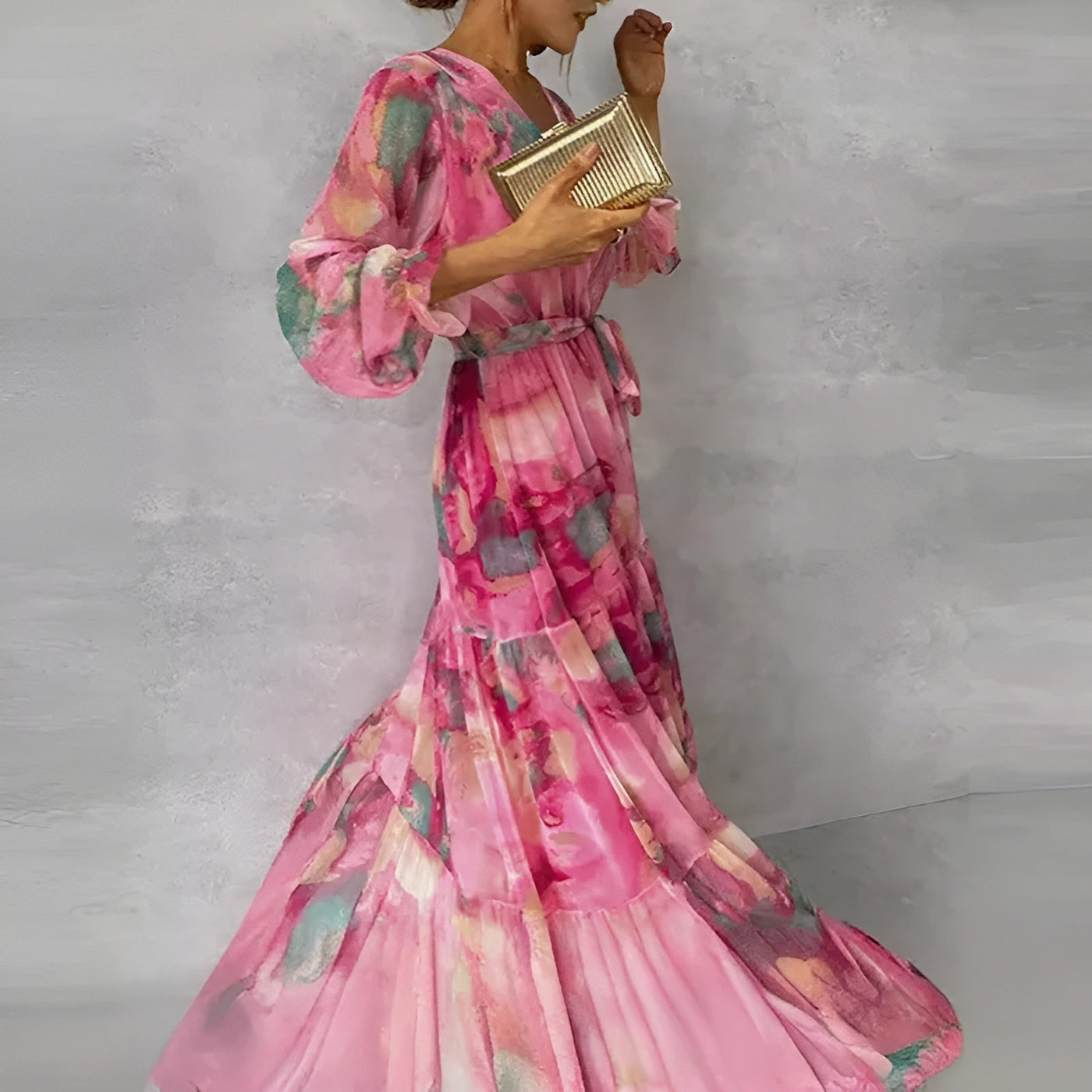 Nerithyssa – Robe Élégante à Motifs Floraux
