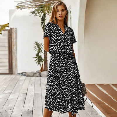 Savanna – Robe Fluide Boutonnée au Style Naturel