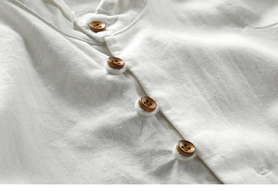 Mathis™ | Chemise Japonaise en Lin & Coton – Col Mao, Slim Fit et Respirante