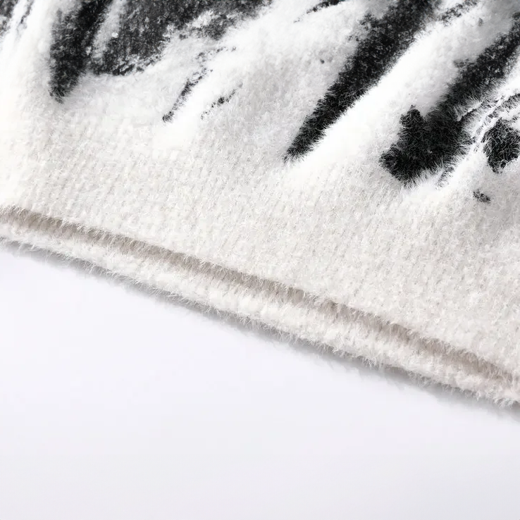 Clément - Pull en tricot doux et abstrait