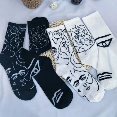 TOUS LES REGARDS™ – Chaussettes unisexe à imprimé abstrait (lot de 3)