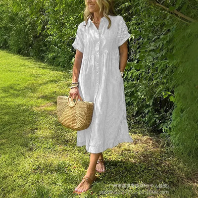 Soraya – Robe Maxi d’Été en Coton