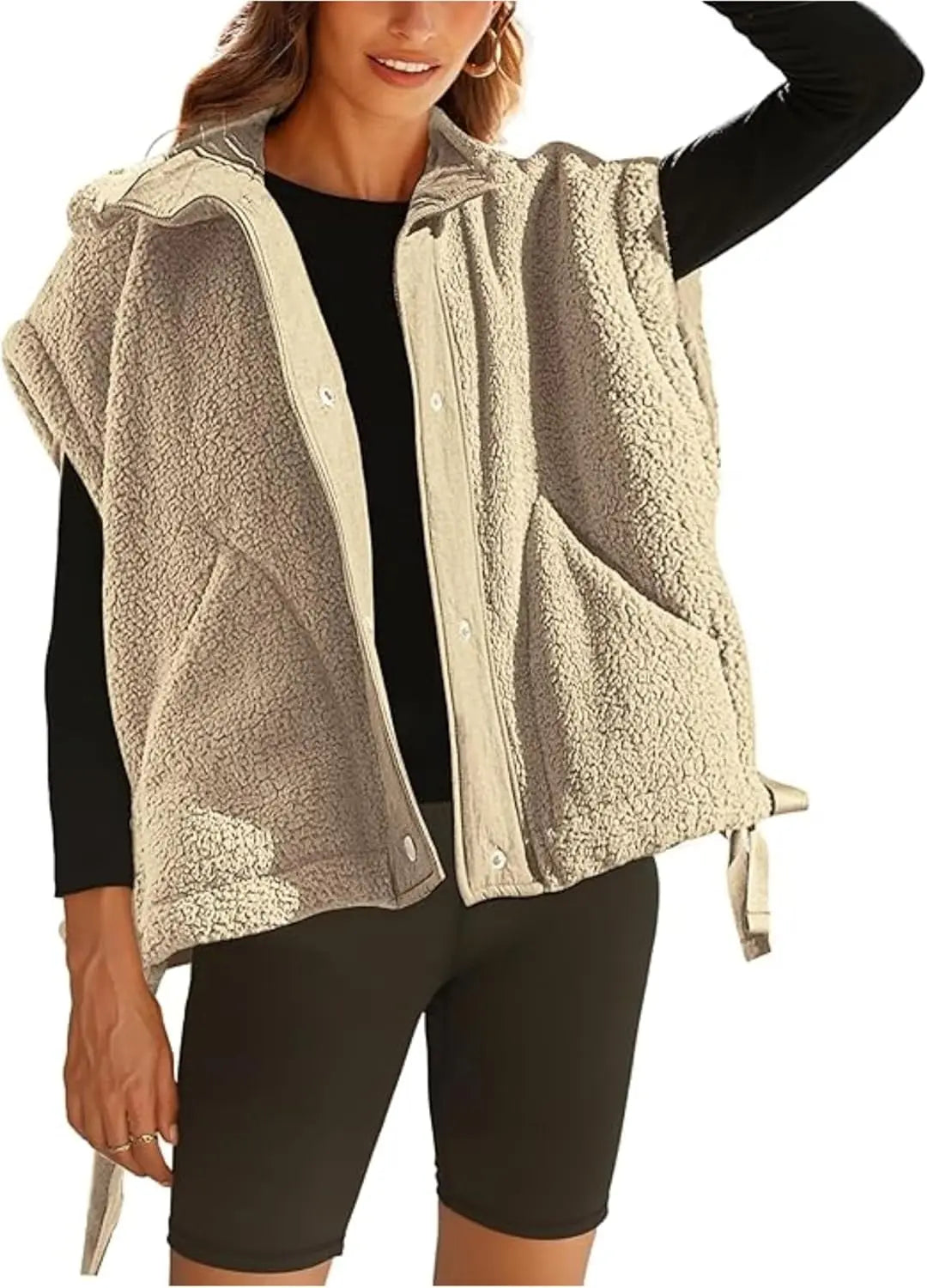 Clémence™ – Gilet sans manches en sherpa pour femme | Douceur & Chaleur Élégante