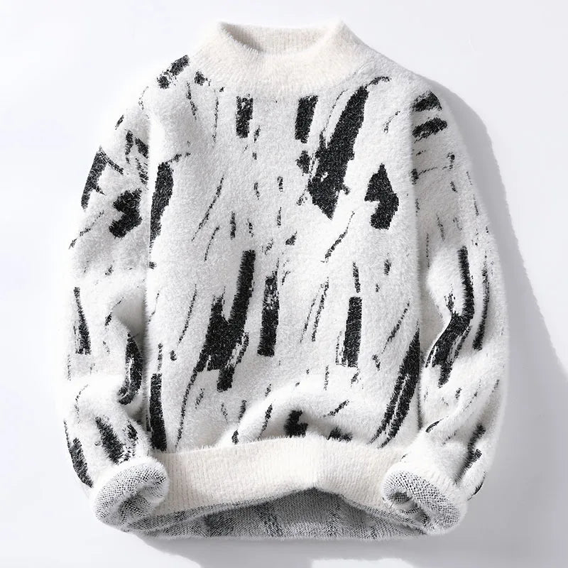 Clément - Pull en tricot doux et abstrait