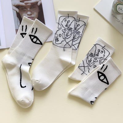 TOUS LES REGARDS™ – Chaussettes unisexe à imprimé abstrait (lot de 3)