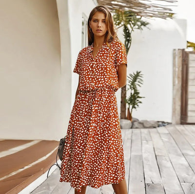 Savanna – Robe Fluide Boutonnée au Style Naturel