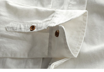 Mathis™ | Chemise Japonaise en Lin & Coton – Col Mao, Slim Fit et Respirante
