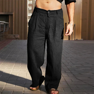 DARIO | Pantalon en lin élégant à jambe large