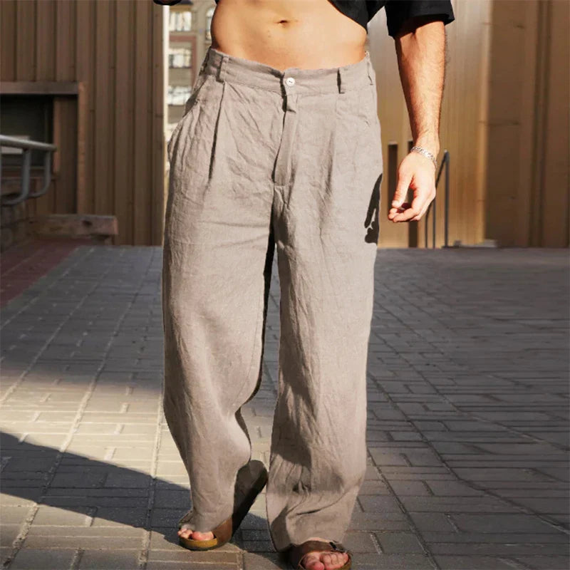 DARIO | Pantalon en lin élégant à jambe large