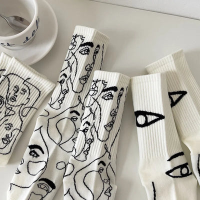 TOUS LES REGARDS™ – Chaussettes unisexe à imprimé abstrait (lot de 3)
