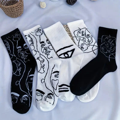 TOUS LES REGARDS™ – Chaussettes unisexe à imprimé abstrait (lot de 3)
