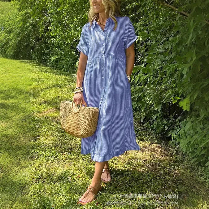 Soraya – Robe Maxi d’Été en Coton