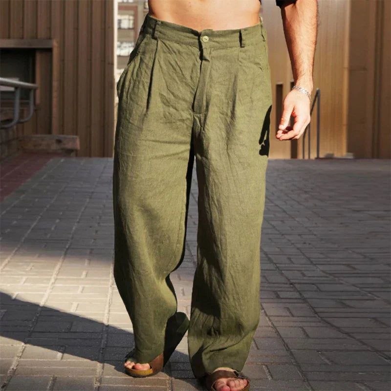 DARIO | Pantalon en lin élégant à jambe large