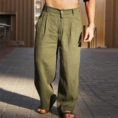 DARIO | Pantalon en lin élégant à jambe large