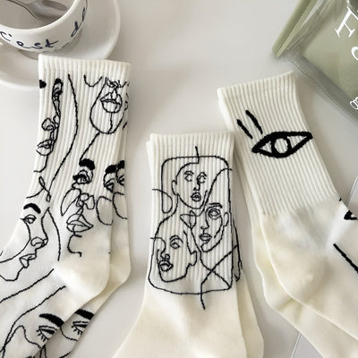 TOUS LES REGARDS™ – Chaussettes unisexe à imprimé abstrait (lot de 3)