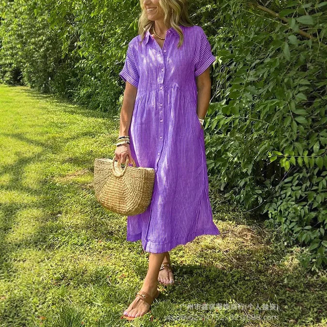 Soraya – Robe Maxi d’Été en Coton