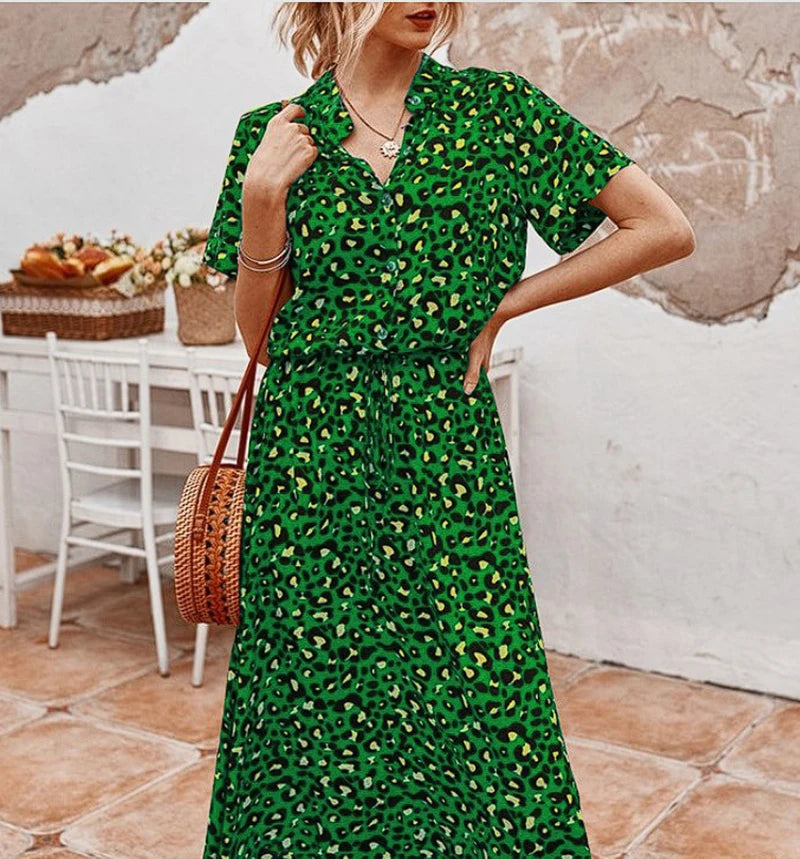 Savanna – Robe Fluide Boutonnée au Style Naturel