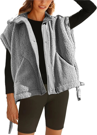 Clémence™ – Gilet sans manches en sherpa pour femme | Douceur & Chaleur Élégante