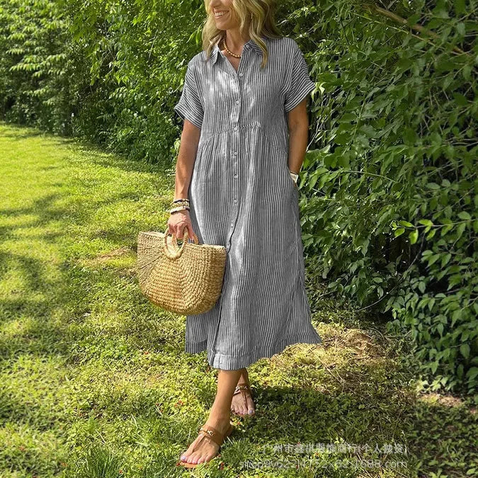 Soraya – Robe Maxi d’Été en Coton