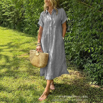 Soraya – Robe Maxi d’Été en Coton
