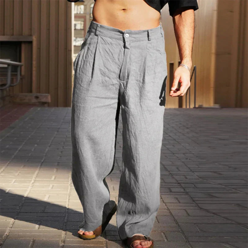 DARIO | Pantalon en lin élégant à jambe large