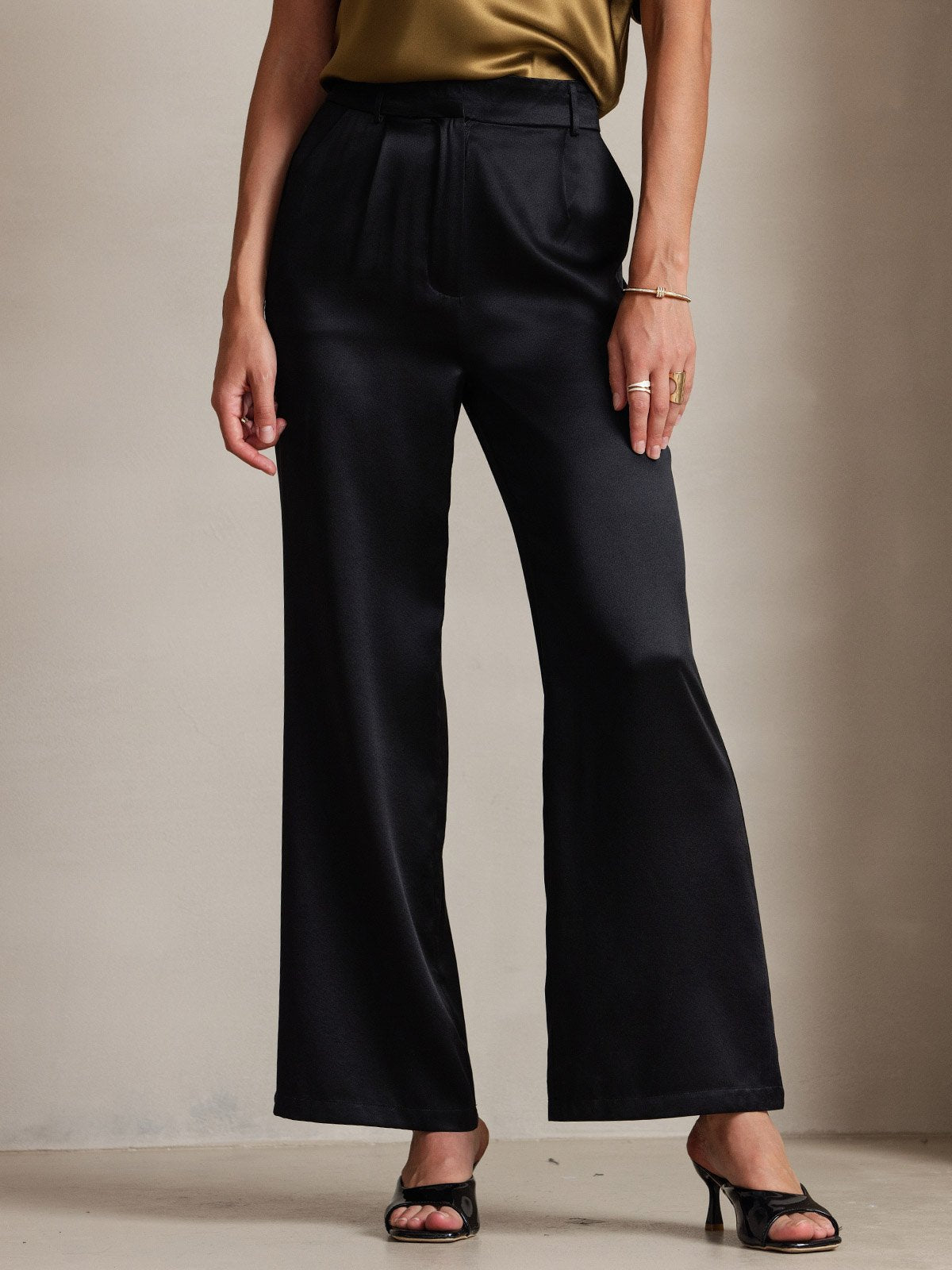Pantalon de costume en soie classique et tendance 19 Momme, à jambes larges