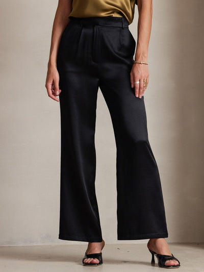 Pantalon de costume en soie classique et tendance 19 Momme, à jambes larges