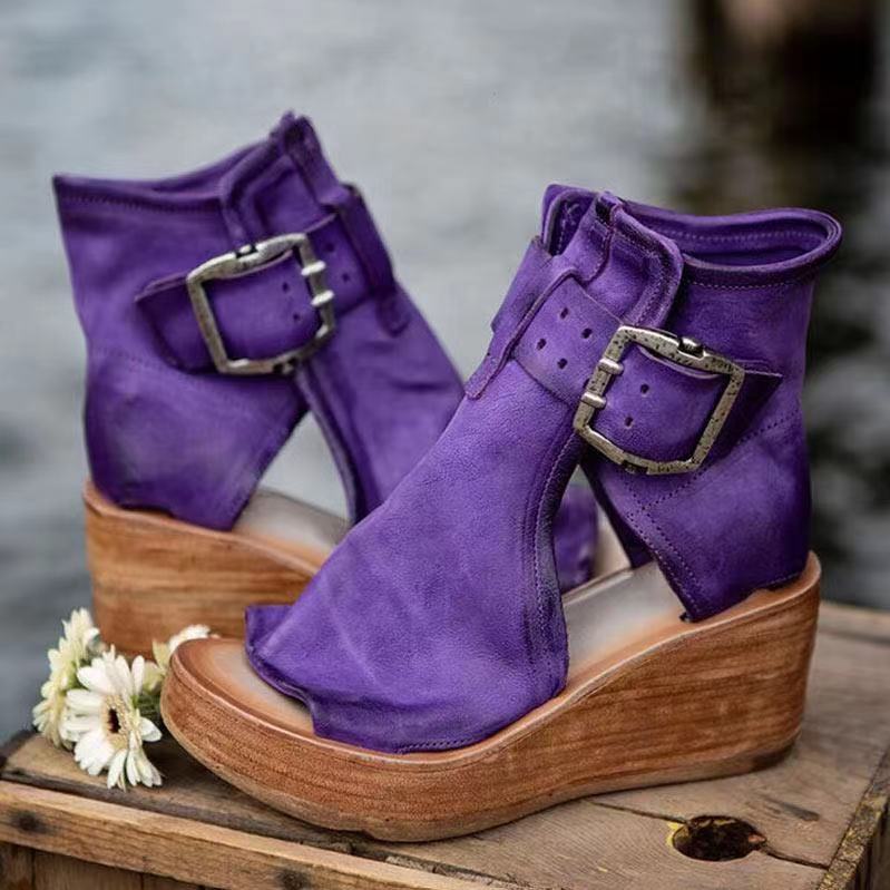 Luna Boho Sandales™ – Sandales orthopédiques à semelle compensée, style bohème